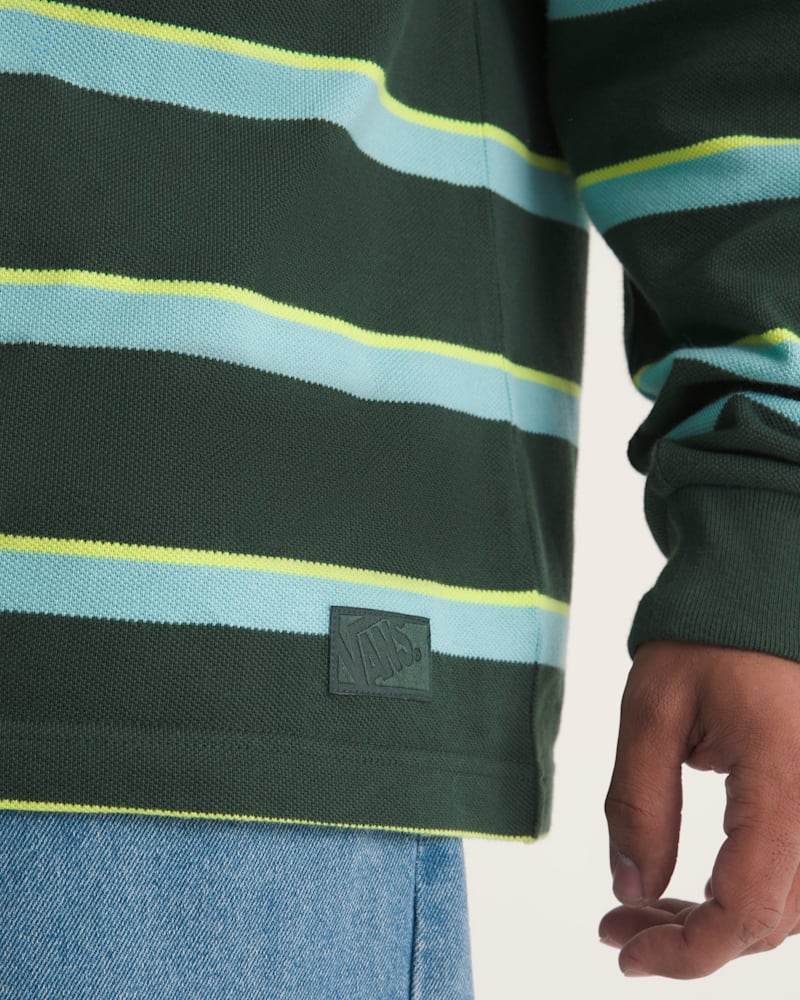 Мужской топ Vans Vorlop Stripe Long Sleeve Knit, цвет: Зелёный — фото 5