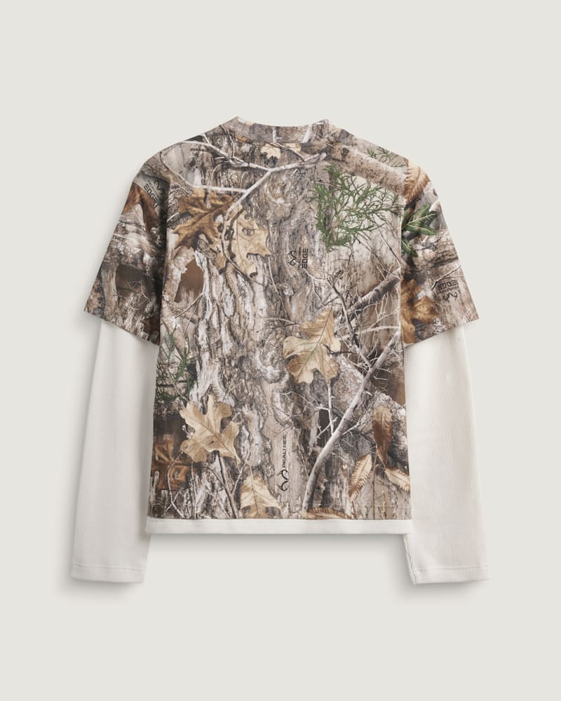 Женский топ Vans Vansza Layer Long Sleeve, цвет: Камуфляжный зелёный — фото 2