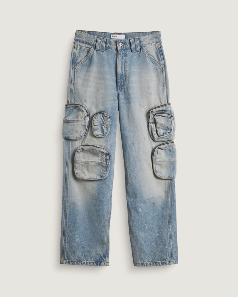 Женские брюки Vans Vansza Multi-Pocket Denim, цвет: Светлый стоунвош синий — фото 2