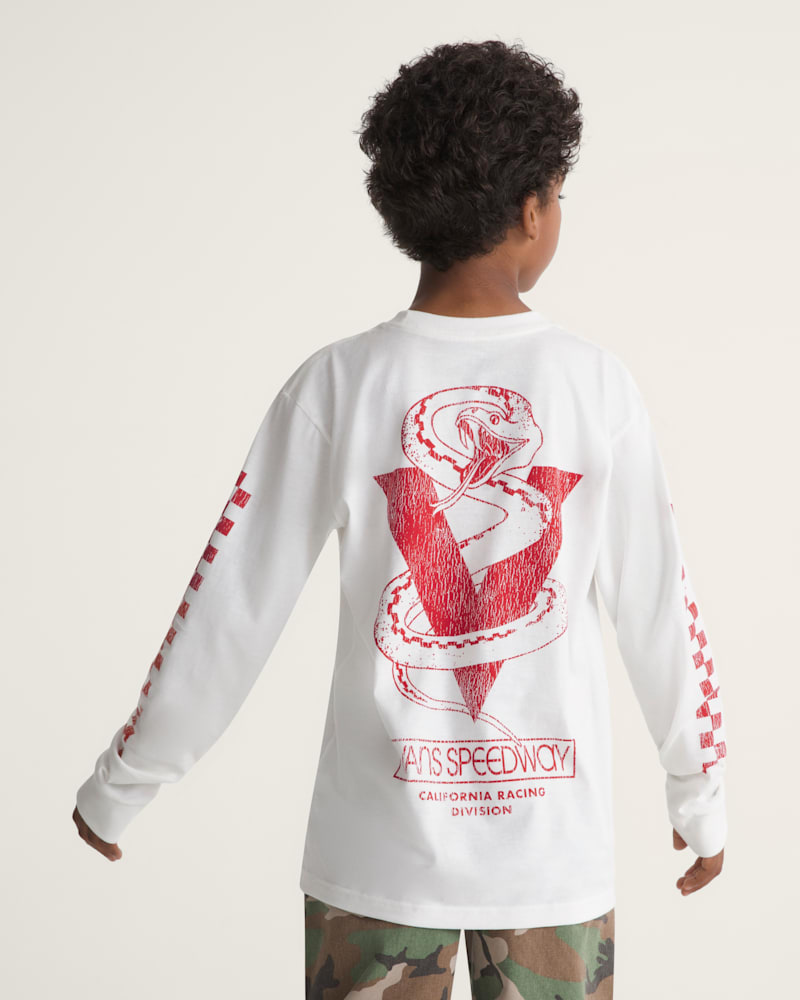 Детская футболка Vans Snake 66 Long Sleeve, цвет: Зефирный белый — фото 4
