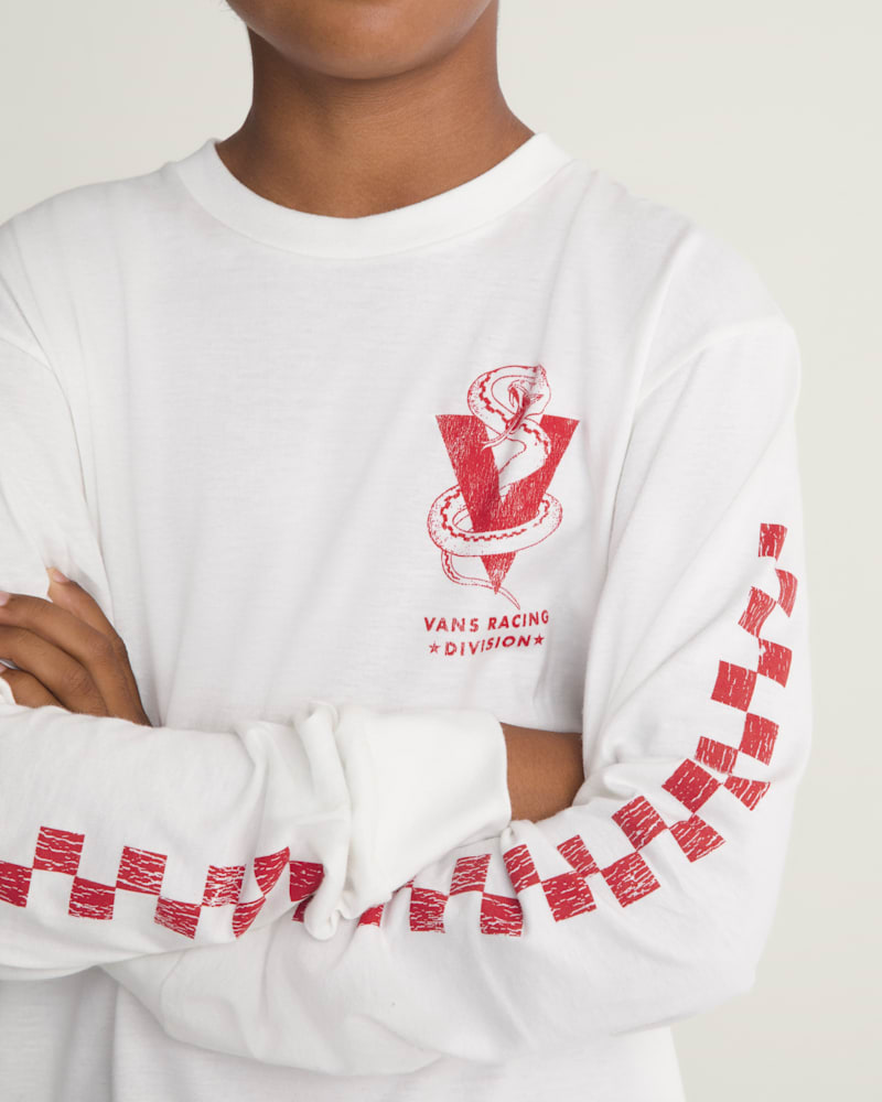 Детская футболка Vans Snake 66 Long Sleeve, цвет: Зефирный белый — фото 5