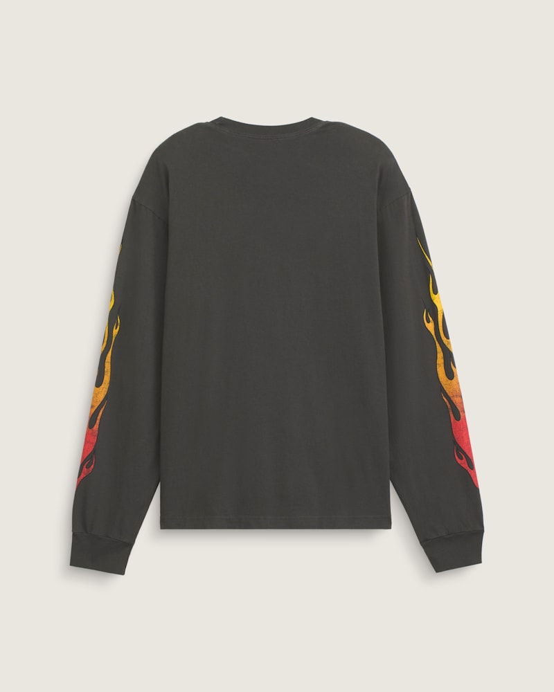 Мужская футболка Vans Burnin' Up Long Sleeve, цвет: Выцветший чёрный — фото 2