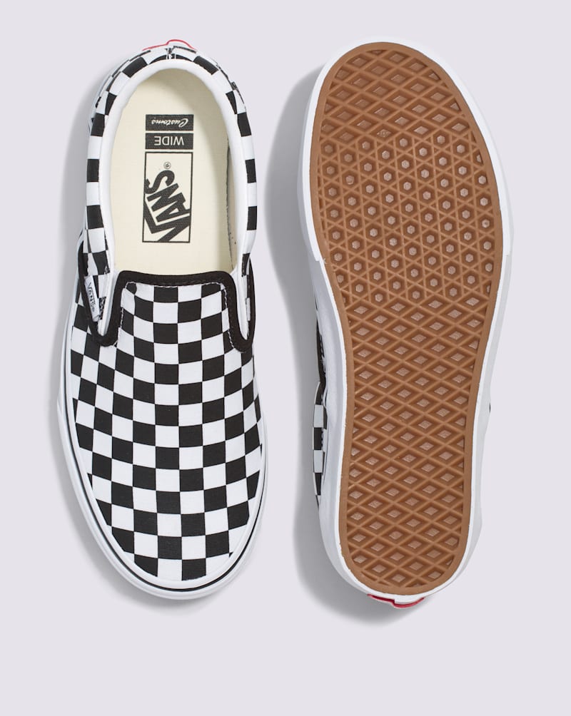 Мужские кроссовки Vans Customs Classic Slip-On Checkerboard Wide Shoe — фото 3