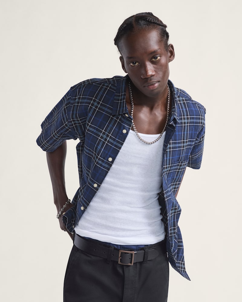 Мужские рубашки Vans Lawson Plaid Button Up Shirt — фото 2