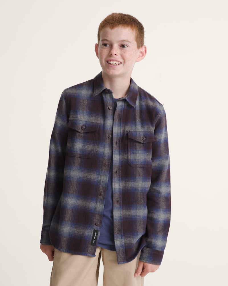 Мужские рубашки Vans Kids Bixby Plaid Flannel Shirt — фото 3