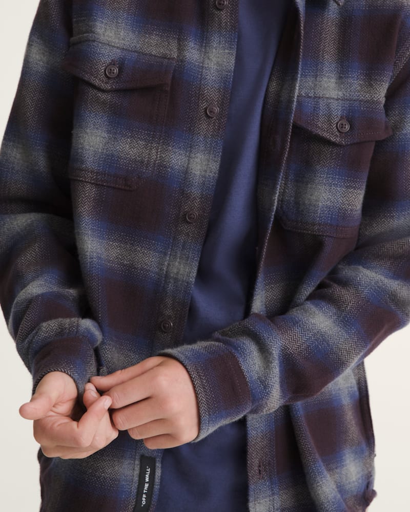 Мужские рубашки Vans Kids Bixby Plaid Flannel Shirt — фото 5