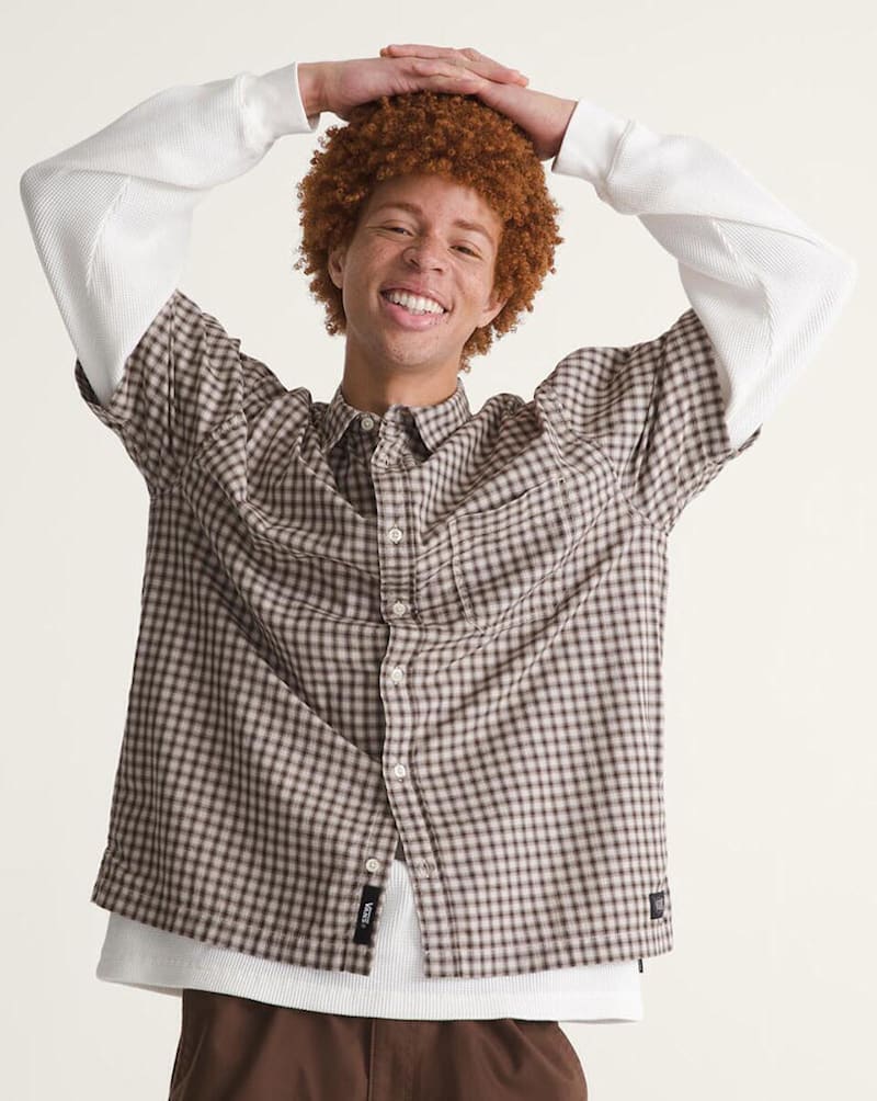 Мужские рубашки Vans Larkspur Mini Plaid Shirt — фото 3