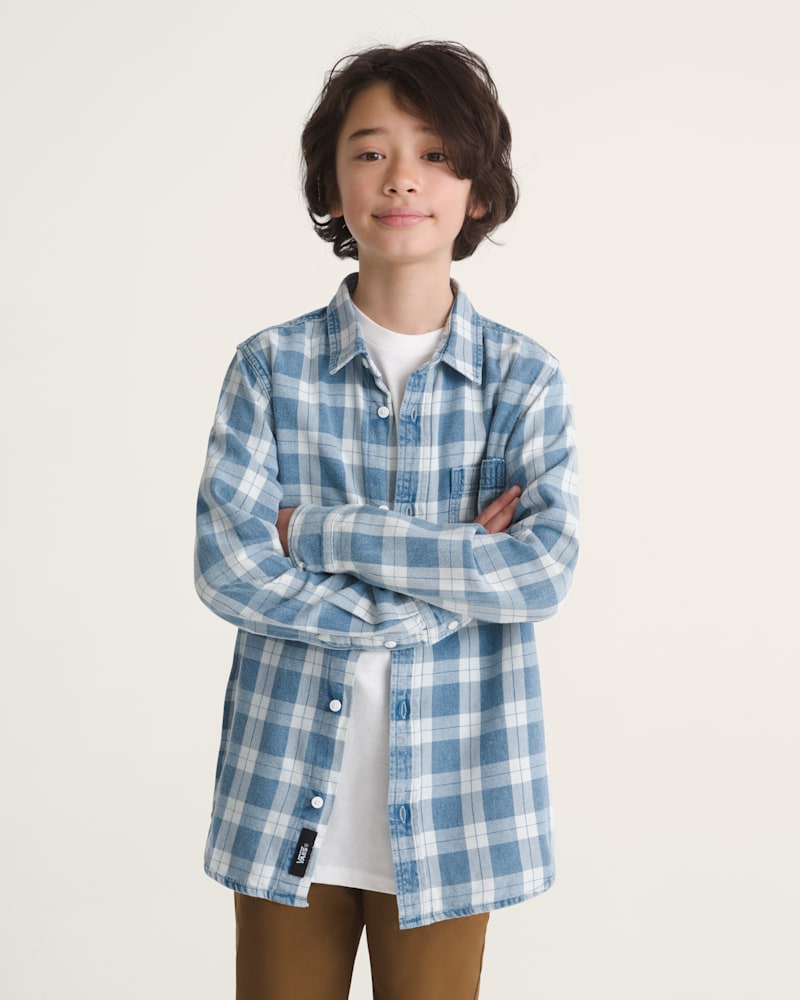 Детские рубашки Vans Kids Lawson Solid Oxford Long Sleeve Shirt — фото 3