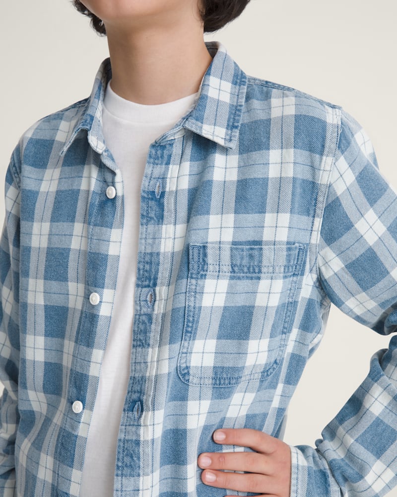 Детские рубашки Vans Kids Lawson Solid Oxford Long Sleeve Shirt — фото 5