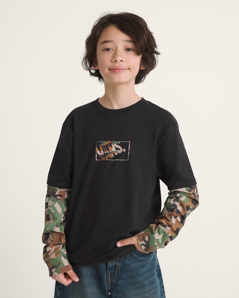 Женские рубашки Vans Kids Camo Twofer Shirt — фото 3
