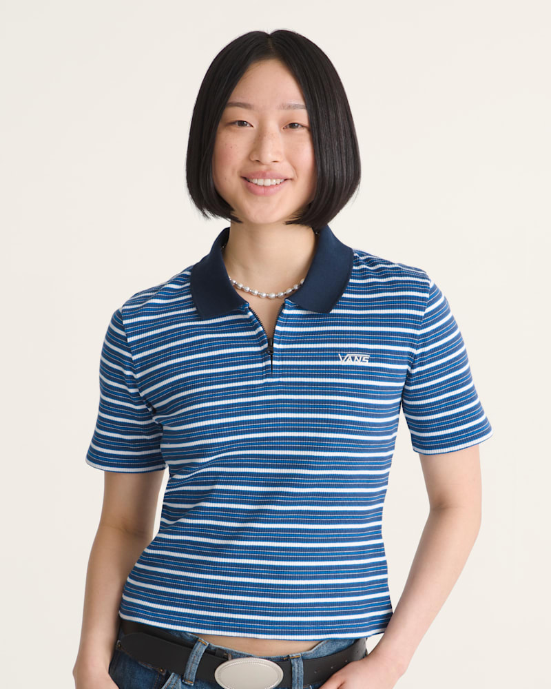 Мужские рубашки Vans Priscilla Stripe Polo Shirt — фото 3