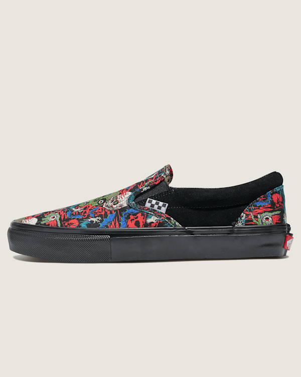 Vans Customs Skate Slip-On Halloween Shoes - 3.5 Boys / 5.0 Women