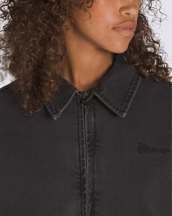 Graffiti Pitstop Denim Jacket in Washed Black | Vans