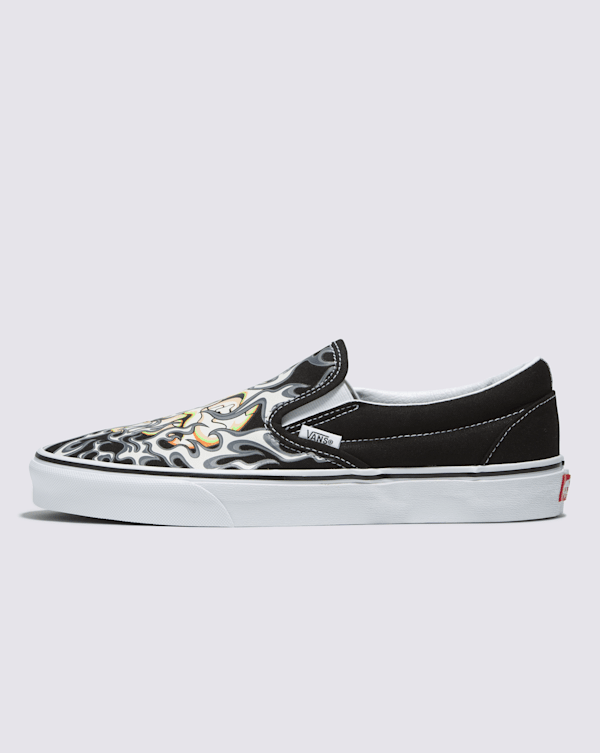 【一部予約販売】 Classic US Vans Black| in Shoe Skull Flame Slip-On スキー・スノーボードアクセサリー