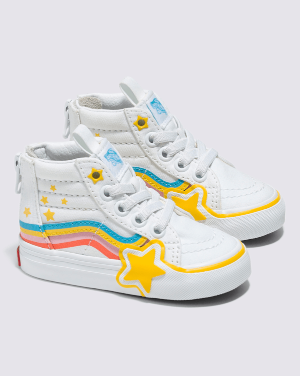 Toddler Sk8-Hi Zip Star Shoe en Rainbow True White / Yellow