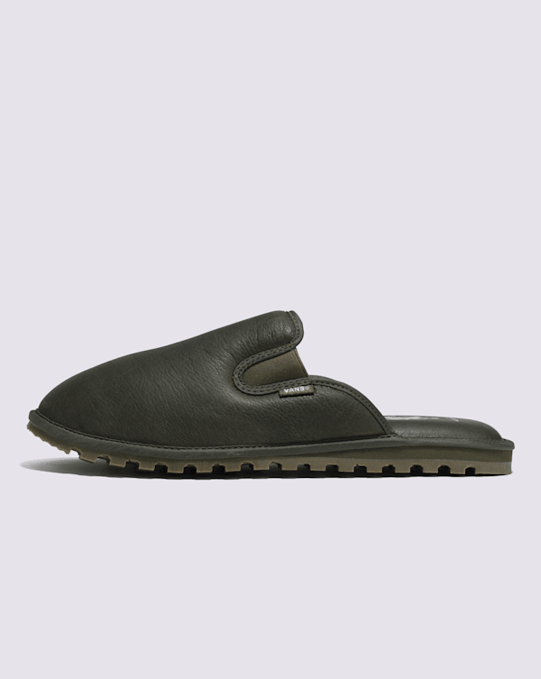 Mountain Mule Vansguard Leather Shoe in Dark Olive Green | Vans