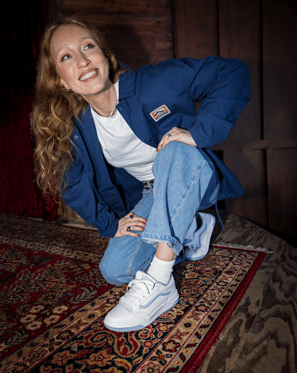 Hylane Shoe in White Baby Blue Vans