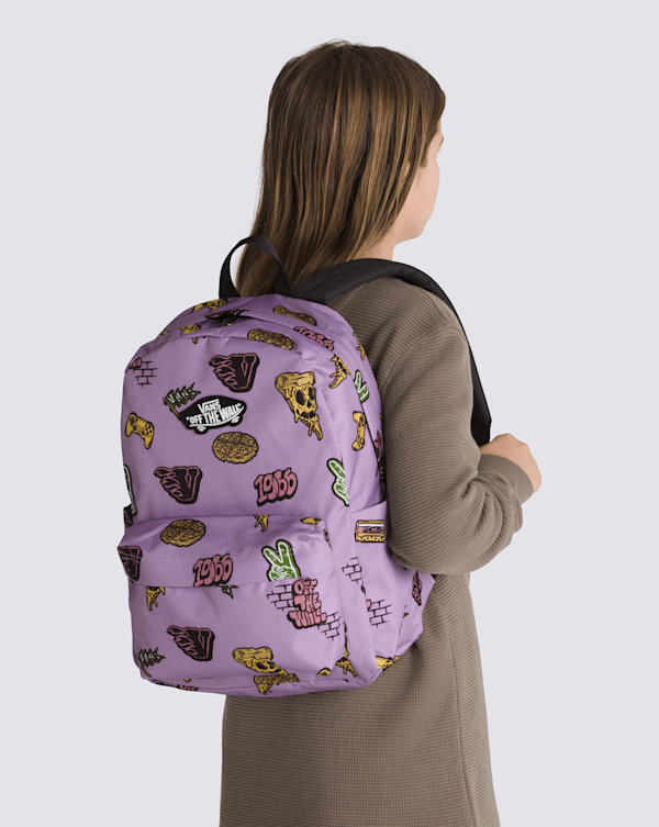 Kids Old Skool Grom Backpack in Black/Lavender Mist | Vans