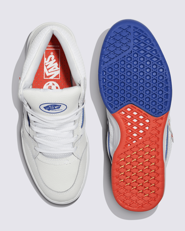 Skate Zahba Mid Shoe in White / Blue / Orange | Vans