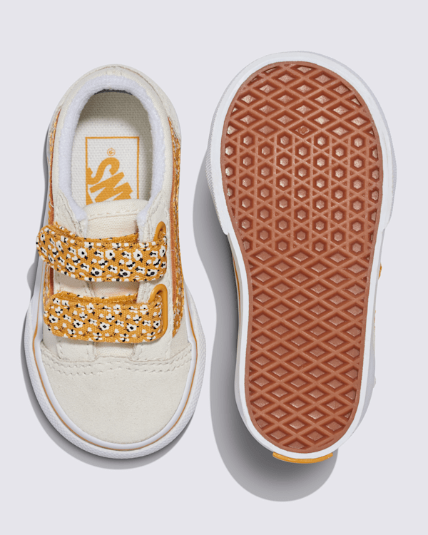 Toddlers Old Skool V Shoe en Beige / Orange | Vans CA