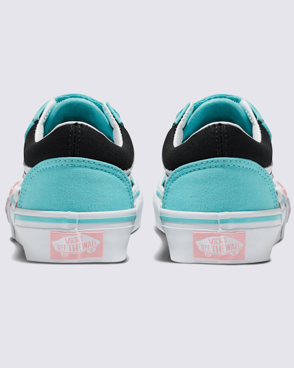 Little Kids Old Skool V Shoe in Glitter Black / Pink / Blue | Vans