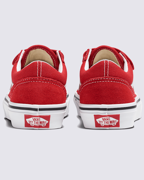 Little Kids Old Skool V Shoe in Racing Red / True White | Vans display picture 2