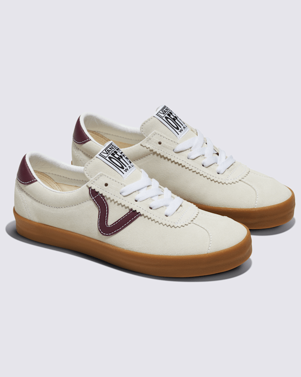 Sport Low Suede Shoe in Marshmallow White / Port Royale
