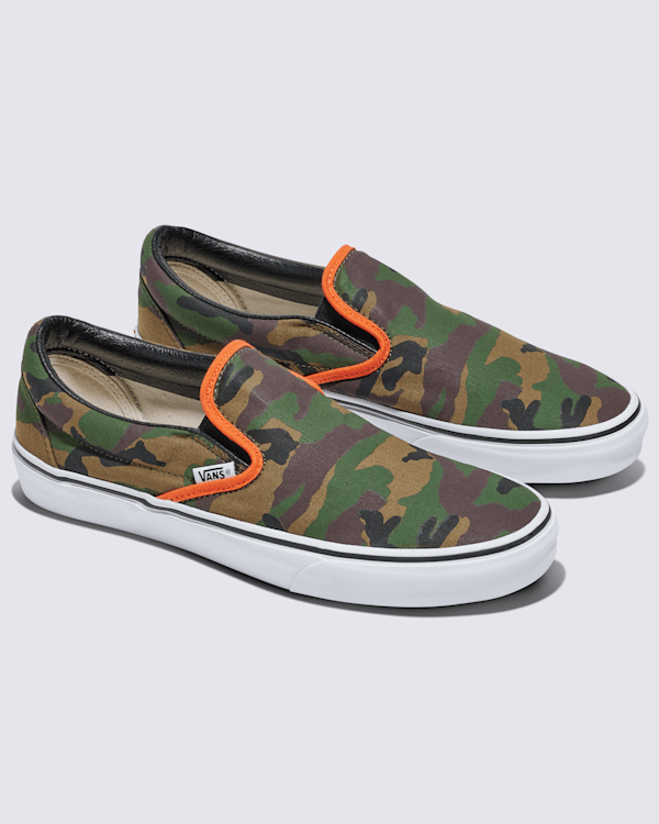 VANS★CLASSIC SLIP-ON★迷彩★兼用★RAIN CAMO VANS Authentic Rain Camo Green/ Multi Men's Skate Canvas