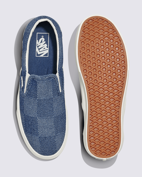 国内配送 VANS CLASSIC SLIP-ON POP CHECKER CR BLUE Vans Slip-On Checkerboard Skate Shoe - True Blue | Journeys