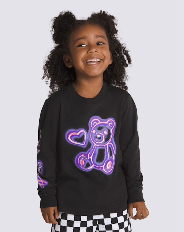 Little Kids Party Long Sleeve T-Shirt in Black / Purple | Vans
