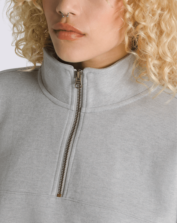 Elevated Knit Mock Neck Sweatshirt en Cement Heather Grey