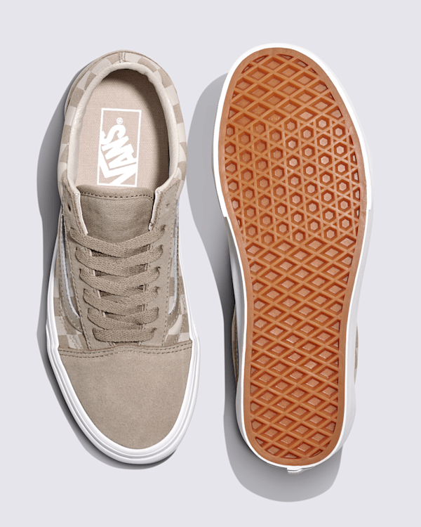 Old Skool Checkerboard Shoe in Moon Rock Beige | Vans