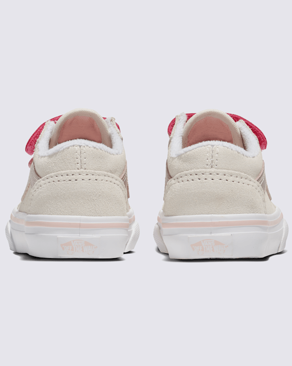 【VANS】 ★ MTE Old Skool ★ Pink & Marshmallow Toddler Old Skool V Shoe in Marshmallow White / Metallic
