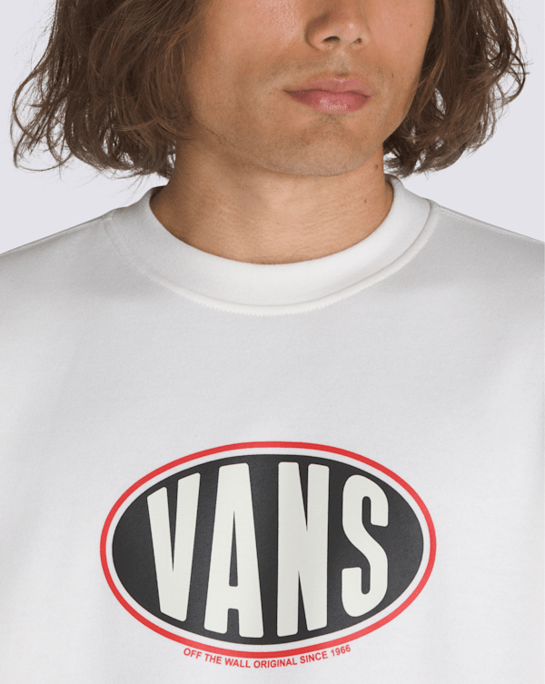 Spray On Loose Crew Sweatshirt in White | Vans