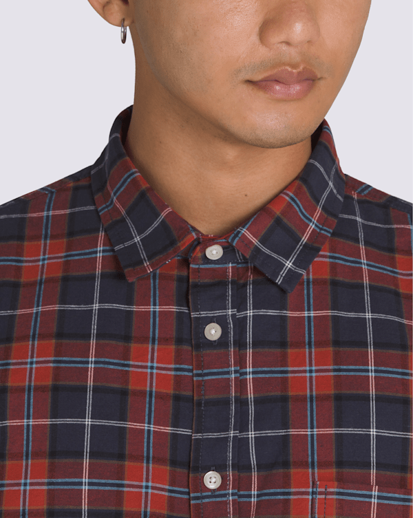 Lawson Solid Woven Shirt in Parisian Night Blue / Red | Vans