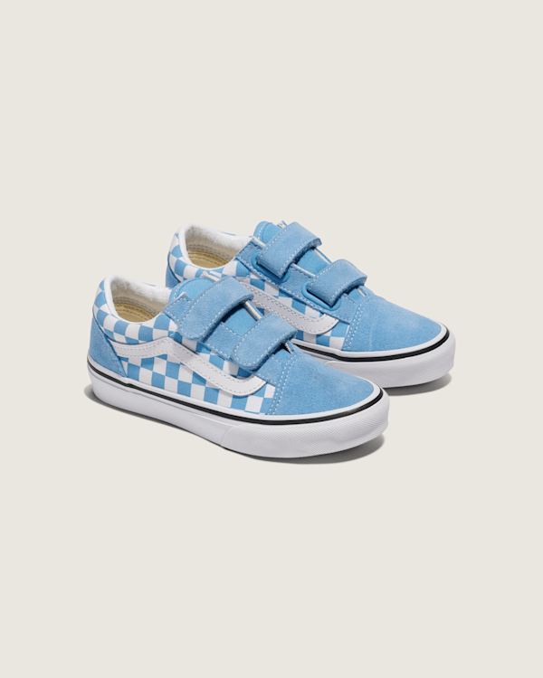 Little Kids Old Skool V Checkerboard Shoe in Heritage Blue