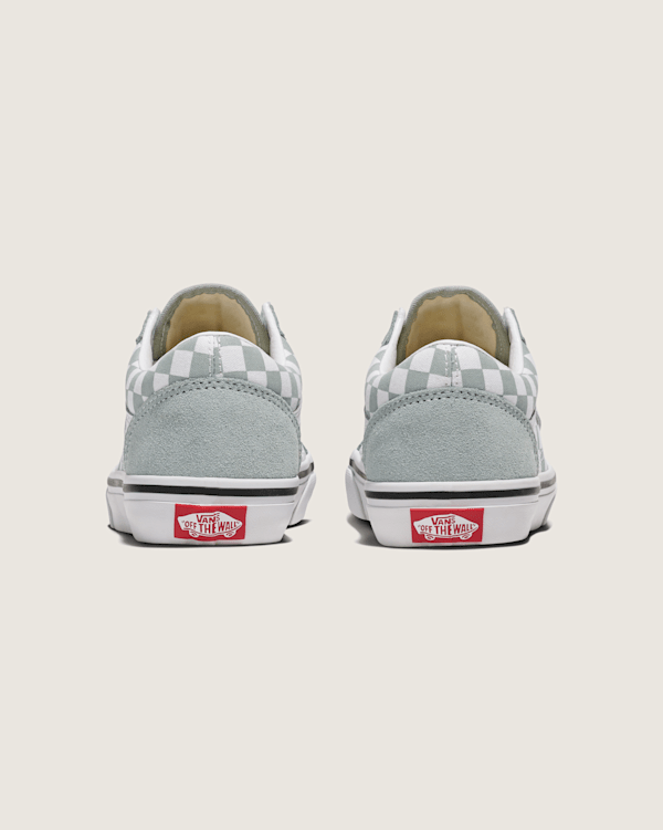 Big Kids Old Skool Checkerboard Shoe in Pure Grey / White | Vans