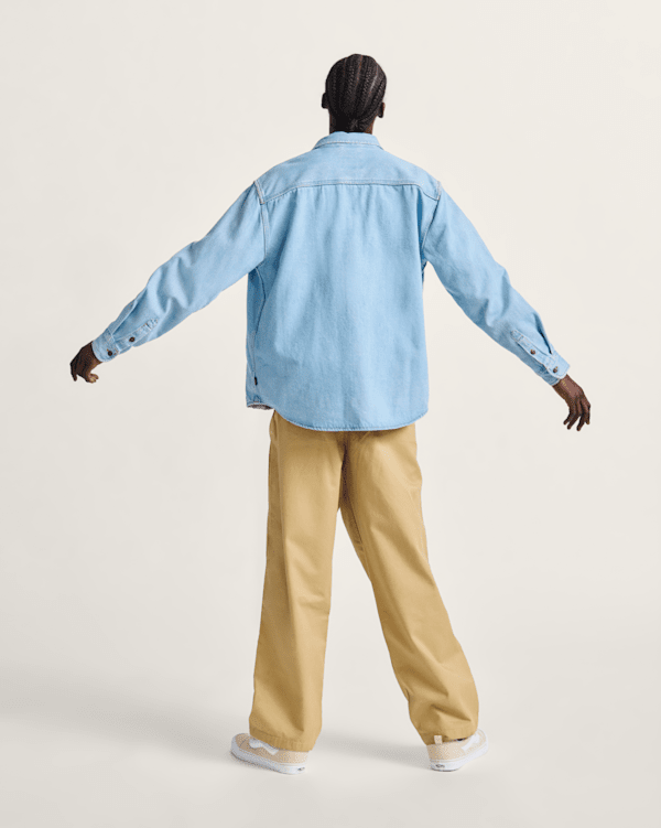 Palmhill Denim Long Sleeve Shirt in Light Rinse Blue | Vans