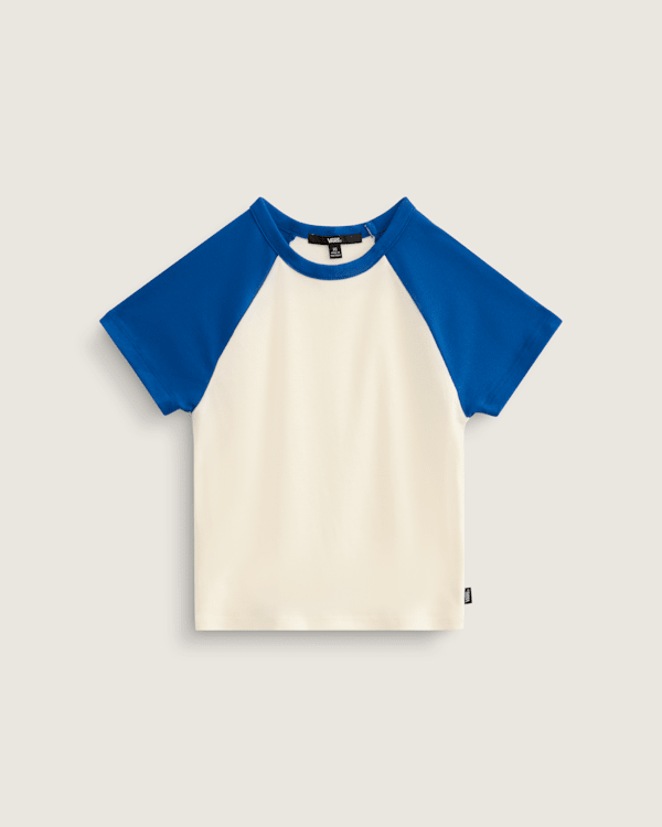 Clare Raglan T-Shirt in White / True Blue | Vans