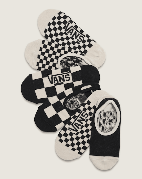 Checker Canoodle Socks 3-Pack in Black / Antique White | Vans