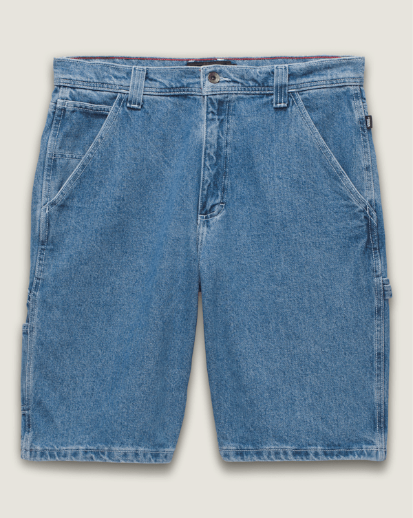 Drill Chore Loose Denim Shorts in Stone Wash Blue | Vans