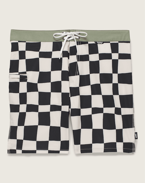 パンツ SZ Blockprints Checked Drawing Shorts Men's Two-Tone Checkerboard Print Swim Trunks - Shorts