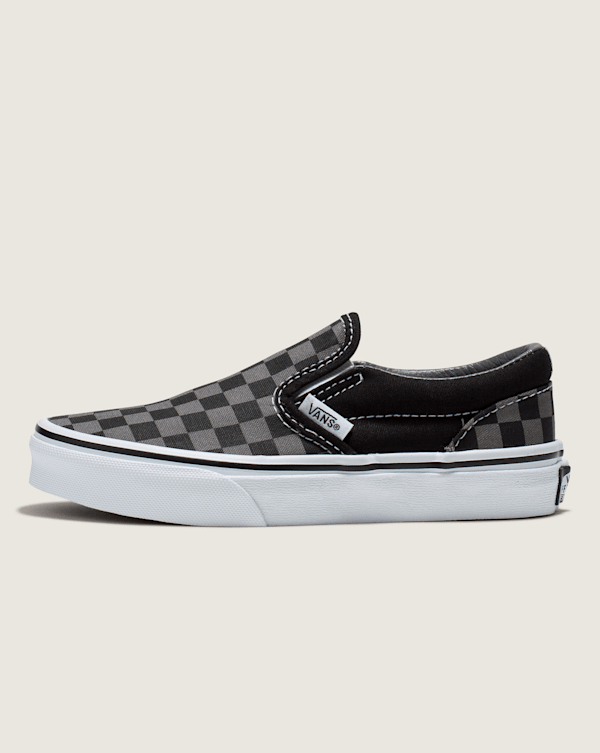 ワンピなど最旬ア！ Checkerboard Classic Kids | Vans Slip-On Shoes Black/Pewter その他