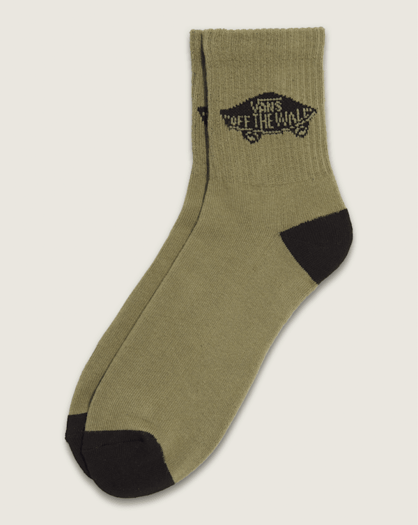 Vans Art Half Crew Socks in Loden Green / Black | Vans