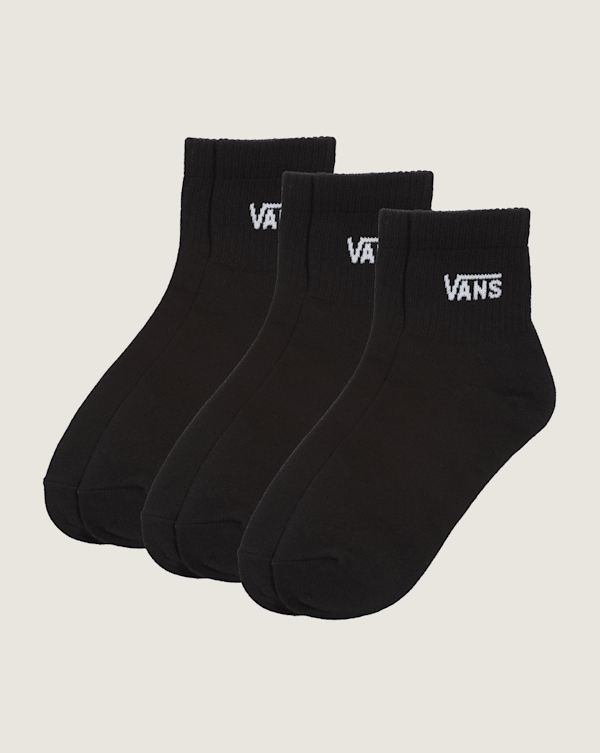Classic Half Crew Socks 3-Pack in Black | Vans Classic Half Crew Socks 3-Pack in Black | Vans