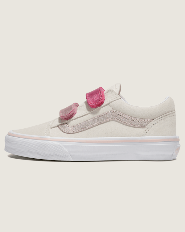 Little Kids Old Skool V Shoe in Marshmallow White / Metallic