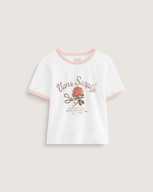 【VANS】 ★ 半袖 Tシャツ ★ Ringer Short Sleeve T-shirt ★ Kids Supply Boutique Ringer T-Shirt in White / Sepia Rose | Vans