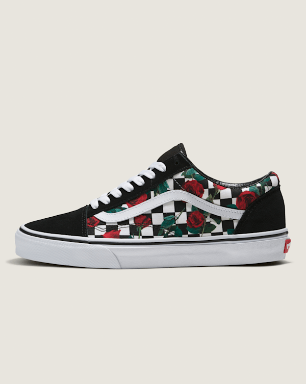 VANSオールドスクール チェッカー薔薇 Customs Old Skool Checkerboard Shoe in Customs | Vans