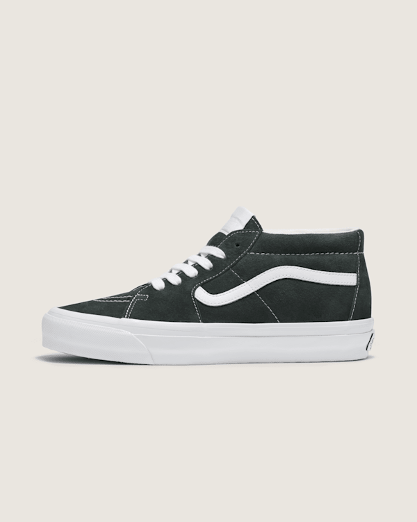 Premium Sk8-Mid Suede Shoe in Scarab Green / Black | Vans