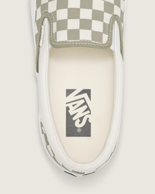 Premium Classic Slip-On Checkerboard Shoe in Eucalyptus Grey